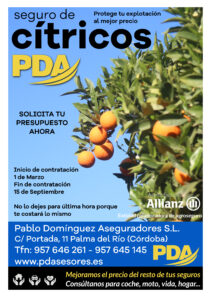 seguro de citricos presupuesto